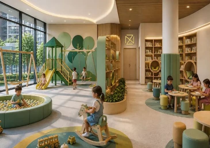 Kids' play area and reading corner