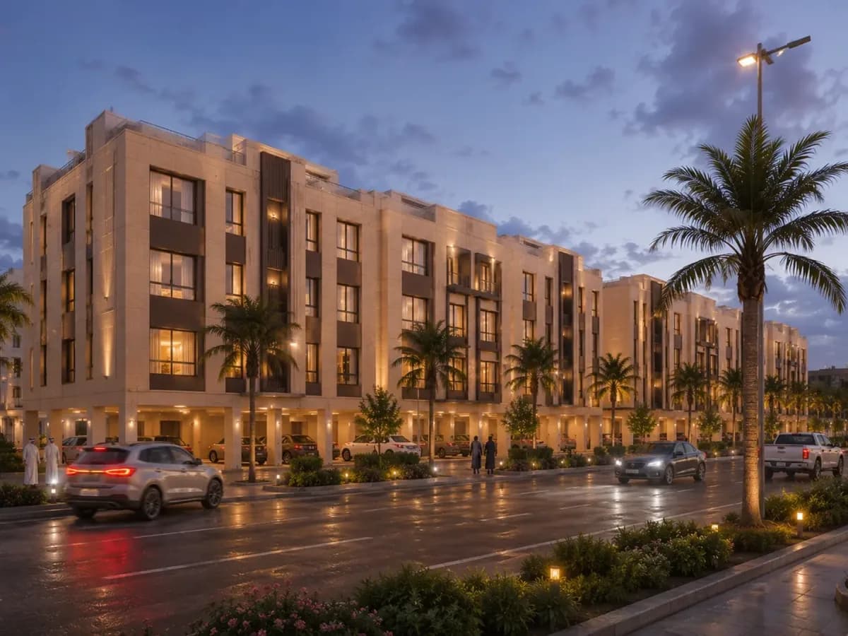 Suhail Compound Main Promenade & Evening Facade
