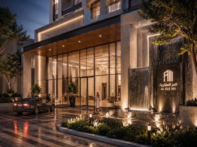 Grand Double-Height Entrance Lobby & Water Feature