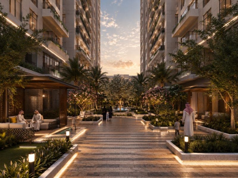 16-Meter Central Landscaped Promenade & Sitting Courtyard