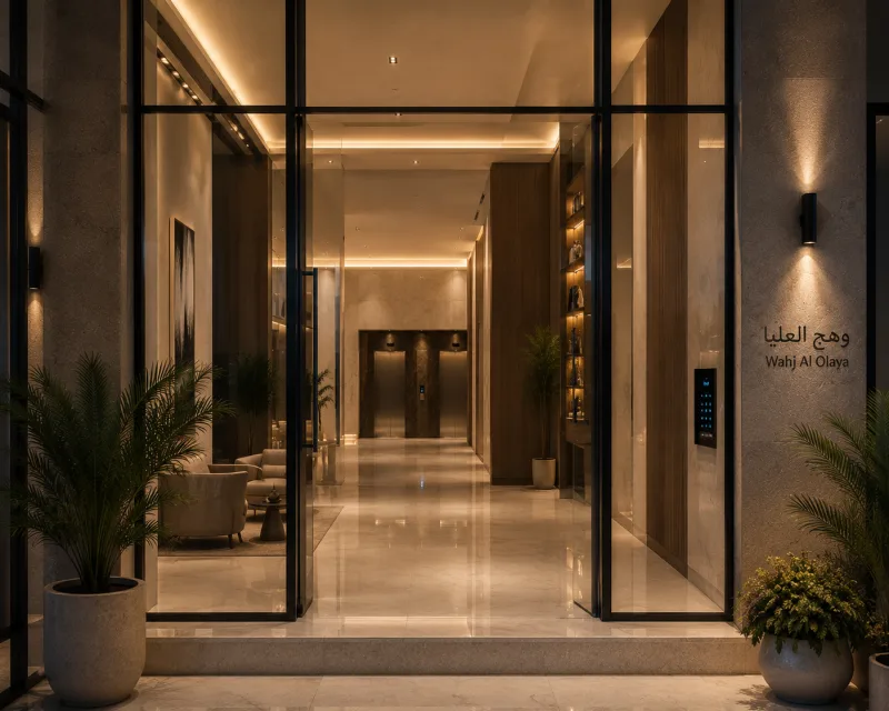 Hotel-Style Air-Conditioned Hospitality Lobby & Elevators